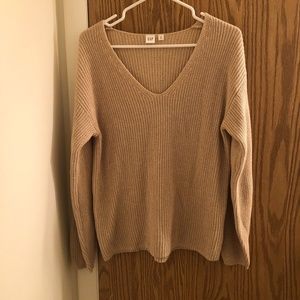 Tan v neck light sweater